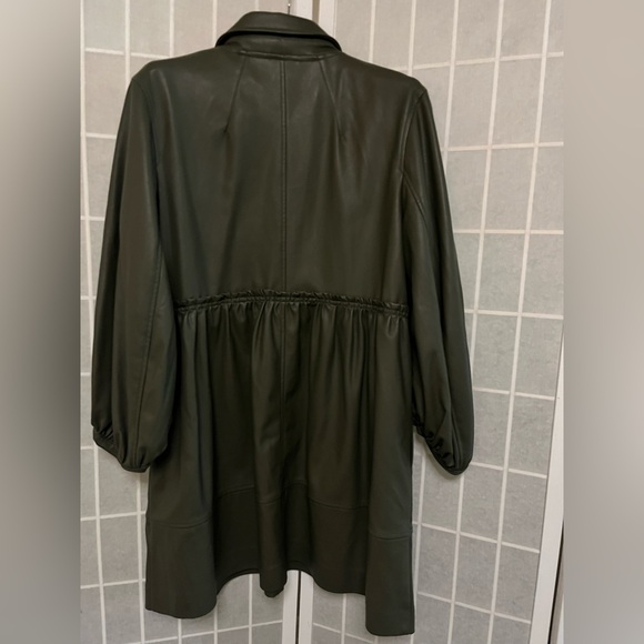 Topshop Olive Faux Leather Dress - Picture 7 of 7